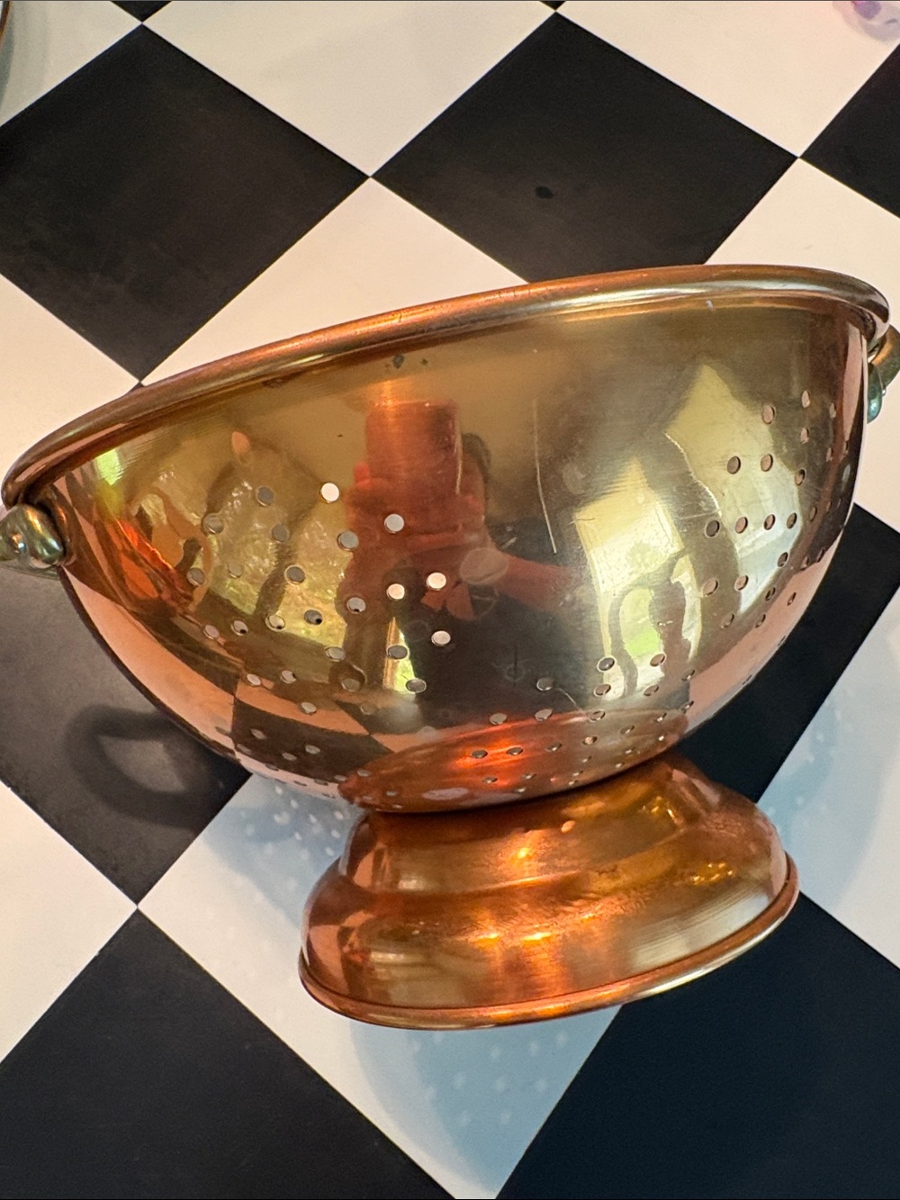 Copper Colander Strainer - Shiny Copper Finish